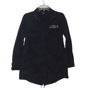 IT  Black Utility Button Up Shirt Size M
